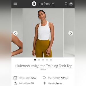 Lululemon Invigorate Tank Top